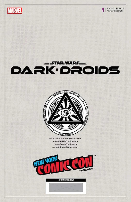 Star Wars: Dark Droids #1 2nd Printing Camuncoli NYCC Ahsoka Trade Dress Variant