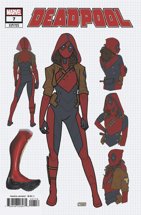 DEADPOOL #7 TAURIN CLARKE 1:25 Ratio Design Variant - Marvel Comics