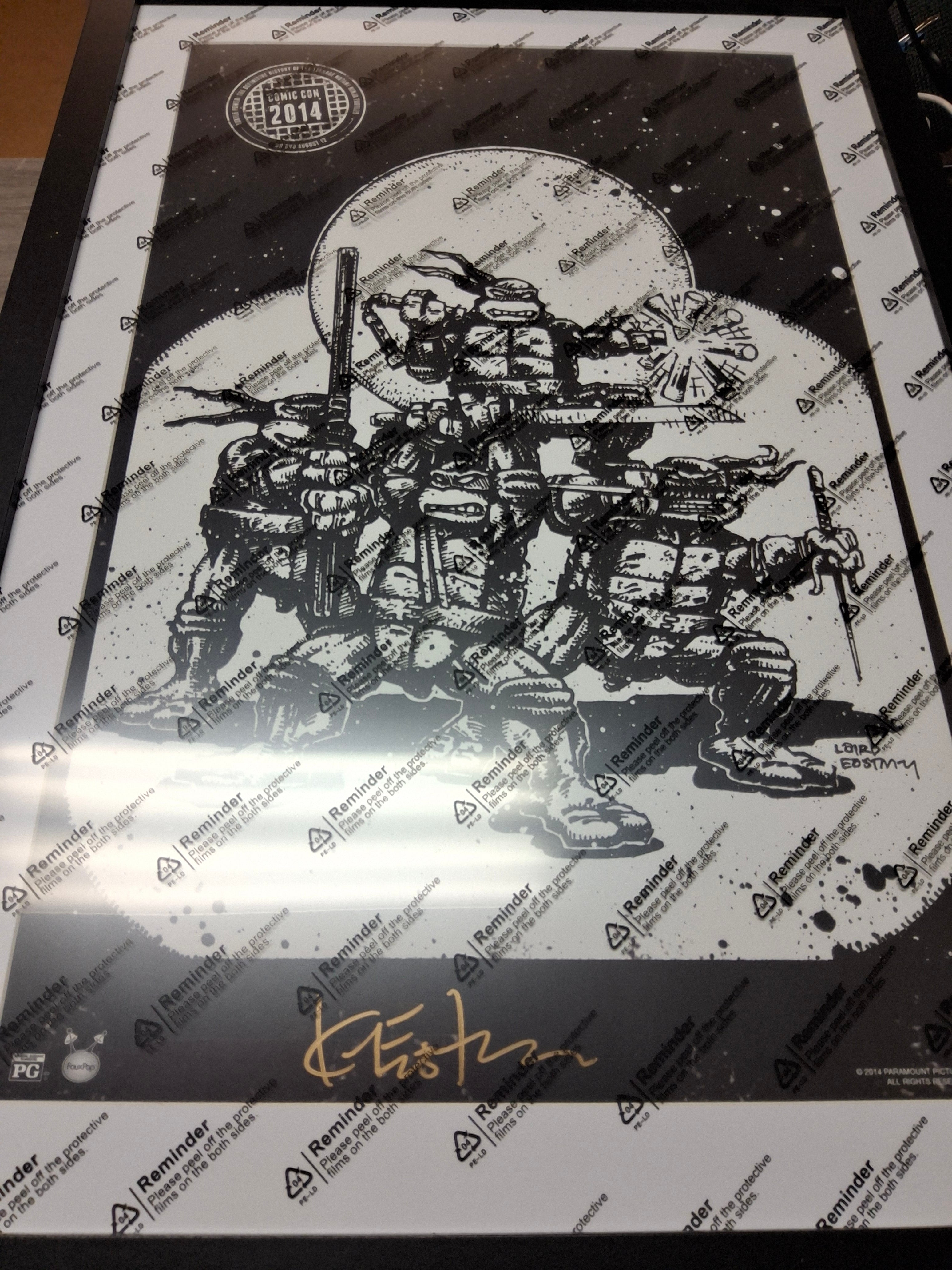 2014 Turtle Power DVD Release Poster Signed by Kevin Eastman