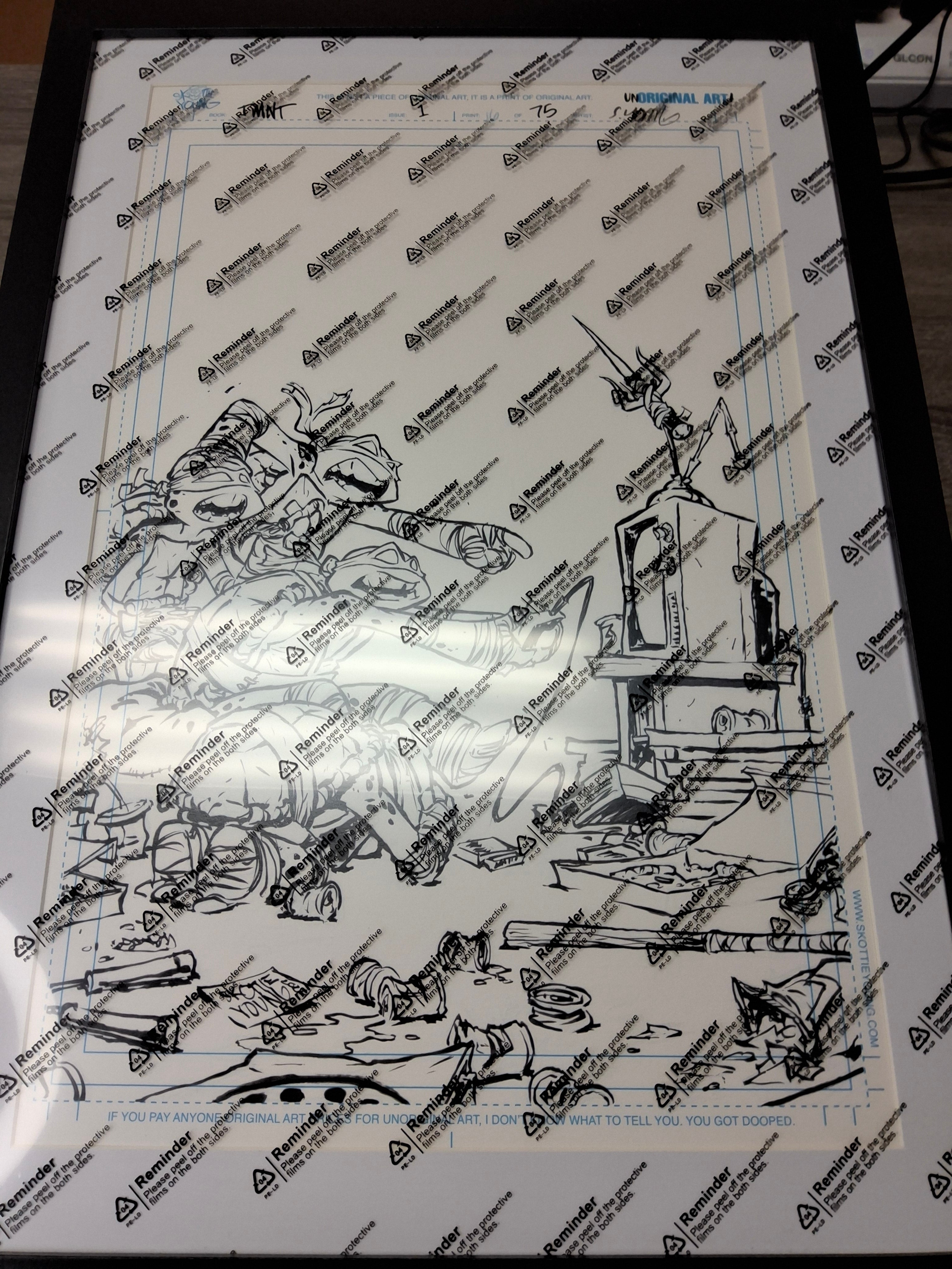 UnORIGINAL ART! Teenage Mutant Ninja Turtles #1 Signed by Skottie Young and Numbered #16/75