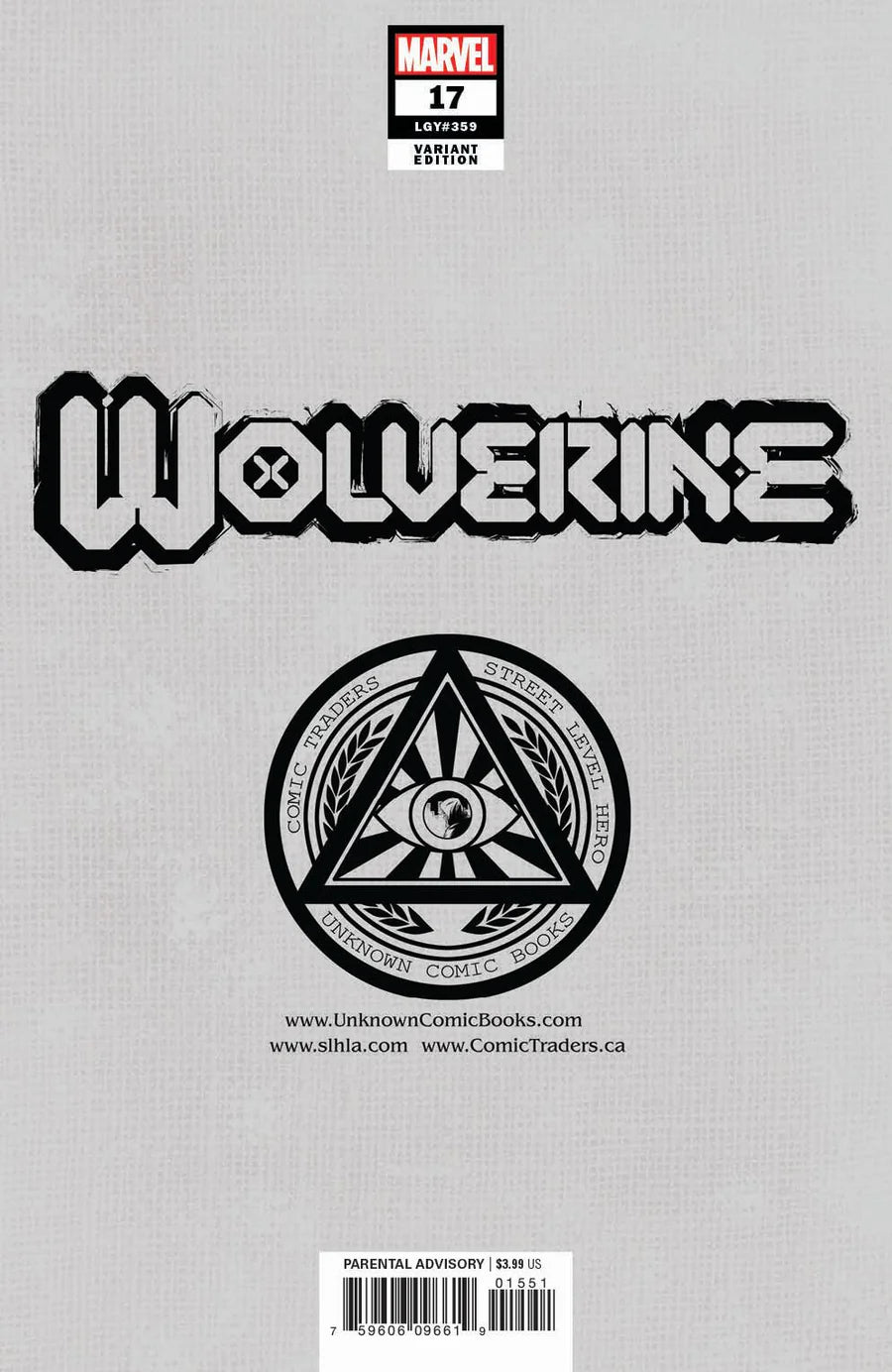 Wolverine #17 Unknown Comics Alan Quah Exclusive Trade Variant - Marvel Comics
