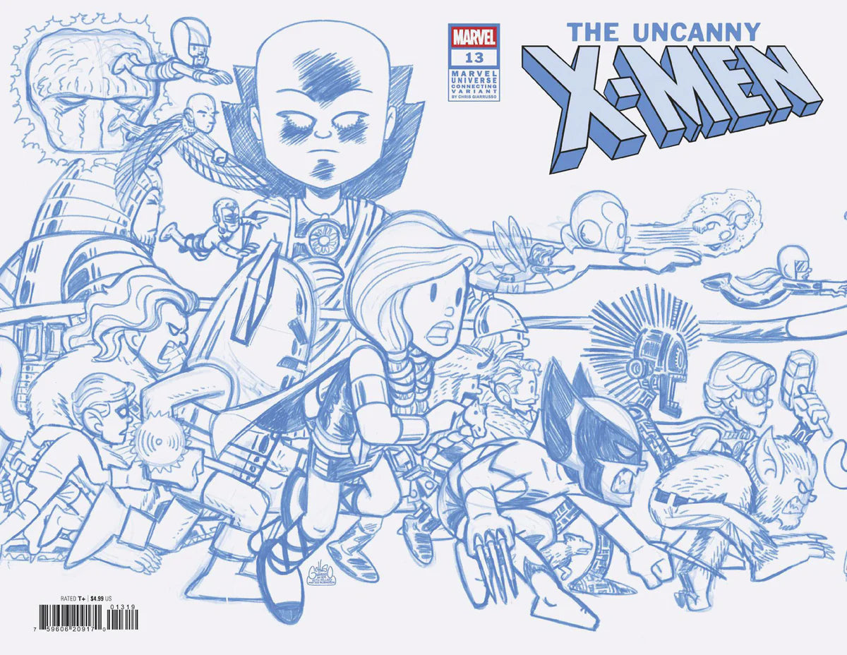Uncanny X-Men #13 Chris Giarrusso Marvel Universe Connecting Blue Line Sketch Variant 1:50 - Marvel Comics