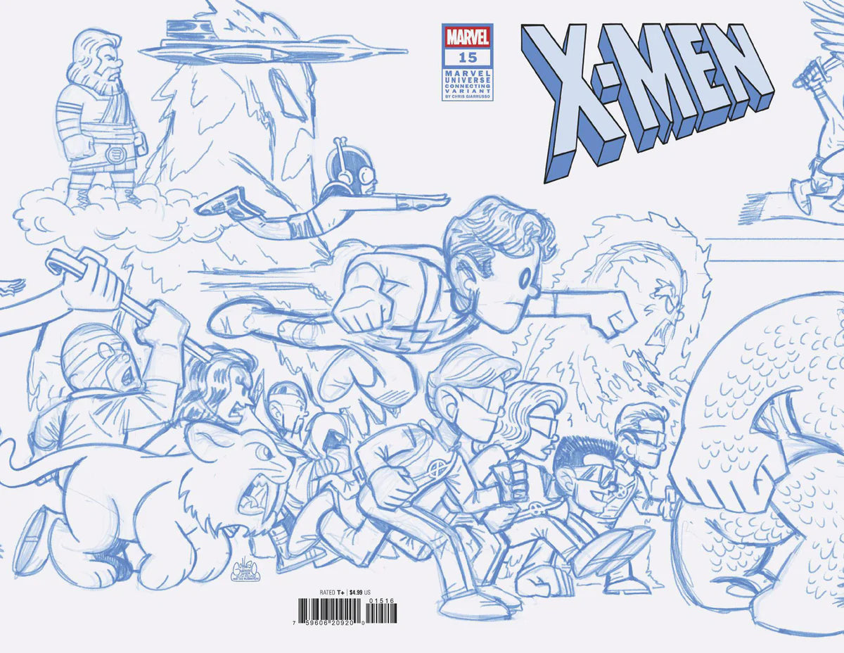 X-Men #15 Chris Giarrusso Marvel Universe Connecting Blue Line Sketch Variant 1:50 - Marvel Comics