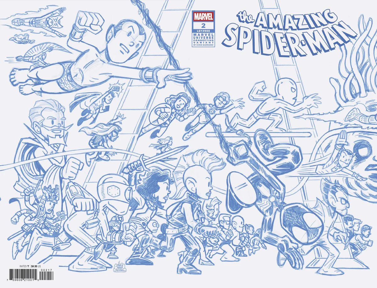 Amazing Spider-Man #2 Chris Giarrusso Marvel Universe Connecting Blue Line Sketch Variant 1:50 - Marvel Comics