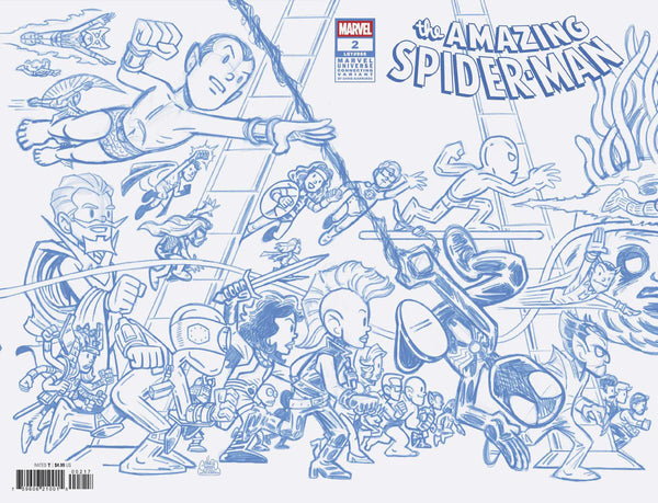 AMAZING SPIDER-MAN #2 CHRIS GIARRUSSO MARVEL UNIVERSE CONNECTING BLUE LINE SKETCH VARIANT L[1:50]