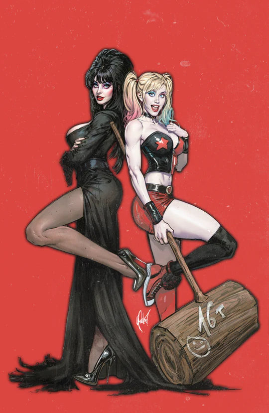 HARLEY QUINN X ELVIRA #1 CEDRIC POULAT 616 COMICS Virgin Variant A LTD 500