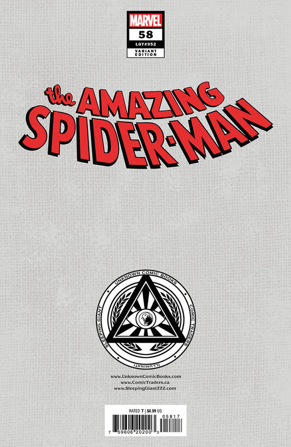 Amazing Spider-Man #58 Unknown Comics Exclusive Gabriele Dell'Otto trade Variant