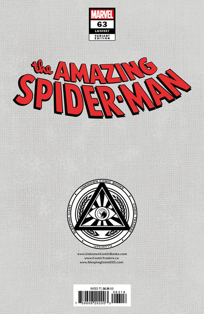 Amazing Spider-Man #63 Unknown Comics Kaare Andrews Connecting Exclusive Virgin Variant