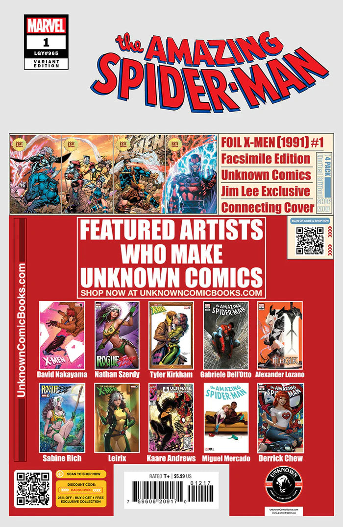Amazing Spider-Man #1 Unknown Comics Nathan Szerdy Exclusive Trade Dress Variant