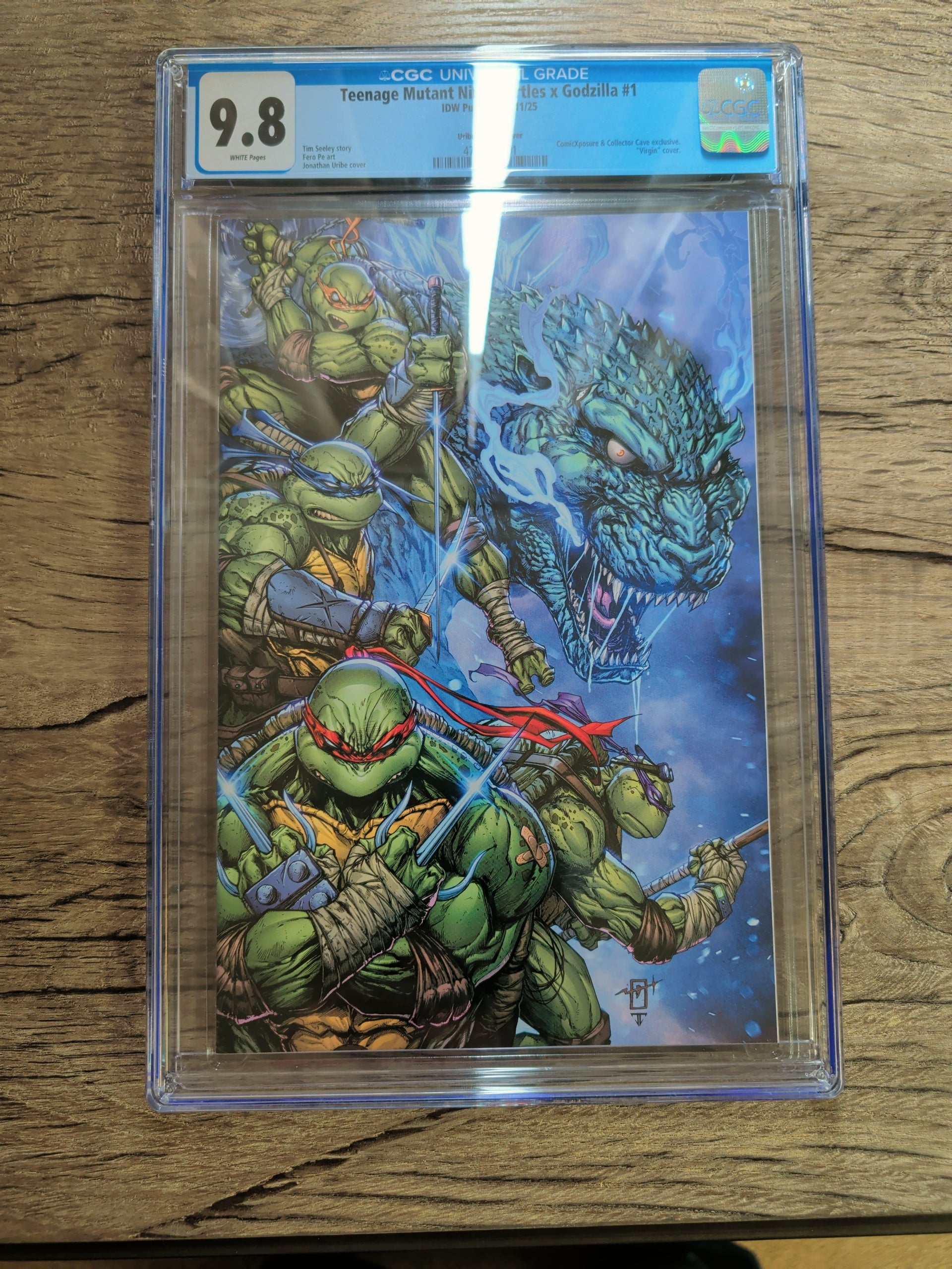 TMNT x Godzilla #1 Jonathan Uribe Exclusive Virgin Variant CGC 9.8 - IDW Publishing