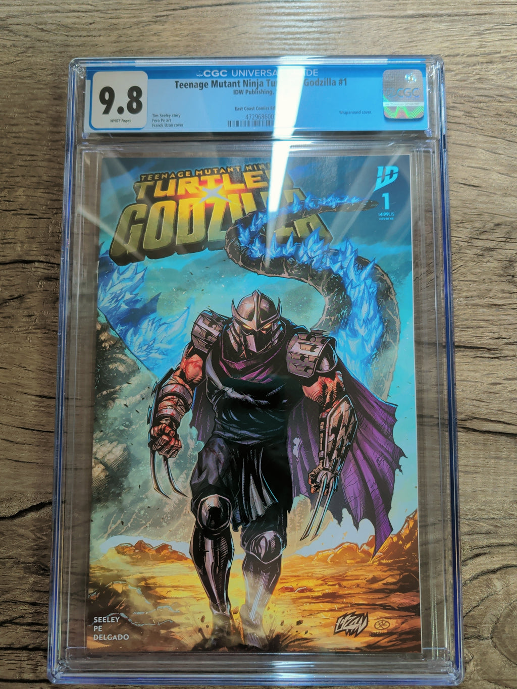 TMNT x Godzilla #1 ECC Franck Uzan Wrap-Around Connecting Cover Set (Left & Right) CGC 9.8 - IDW Publishing