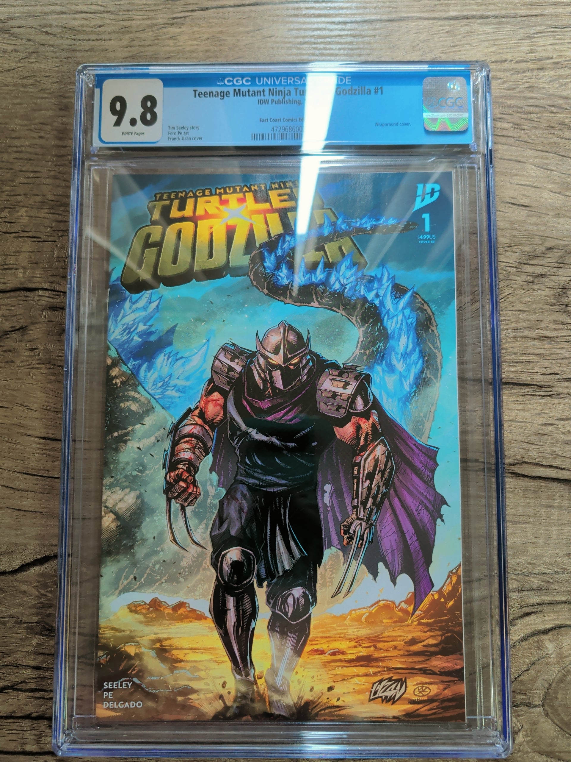 TMNT x Godzilla #1 ECC Franck Uzan Wrap-Around Connecting Cover Set (Left & Right) CGC 9.8 - IDW Publishing