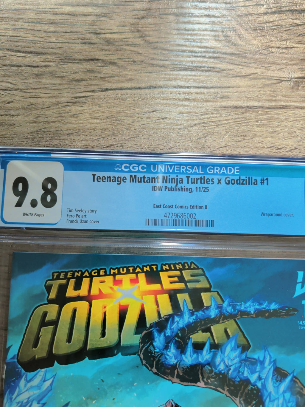 TMNT x Godzilla #1 ECC Franck Uzan Wrap-Around Connecting Cover Set (Left & Right) CGC 9.8 - IDW Publishing
