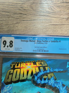 TMNT x Godzilla #1 ECC Franck Uzan Wrap-Around Connecting Cover Set (Left & Right) CGC 9.8 - IDW Publishing