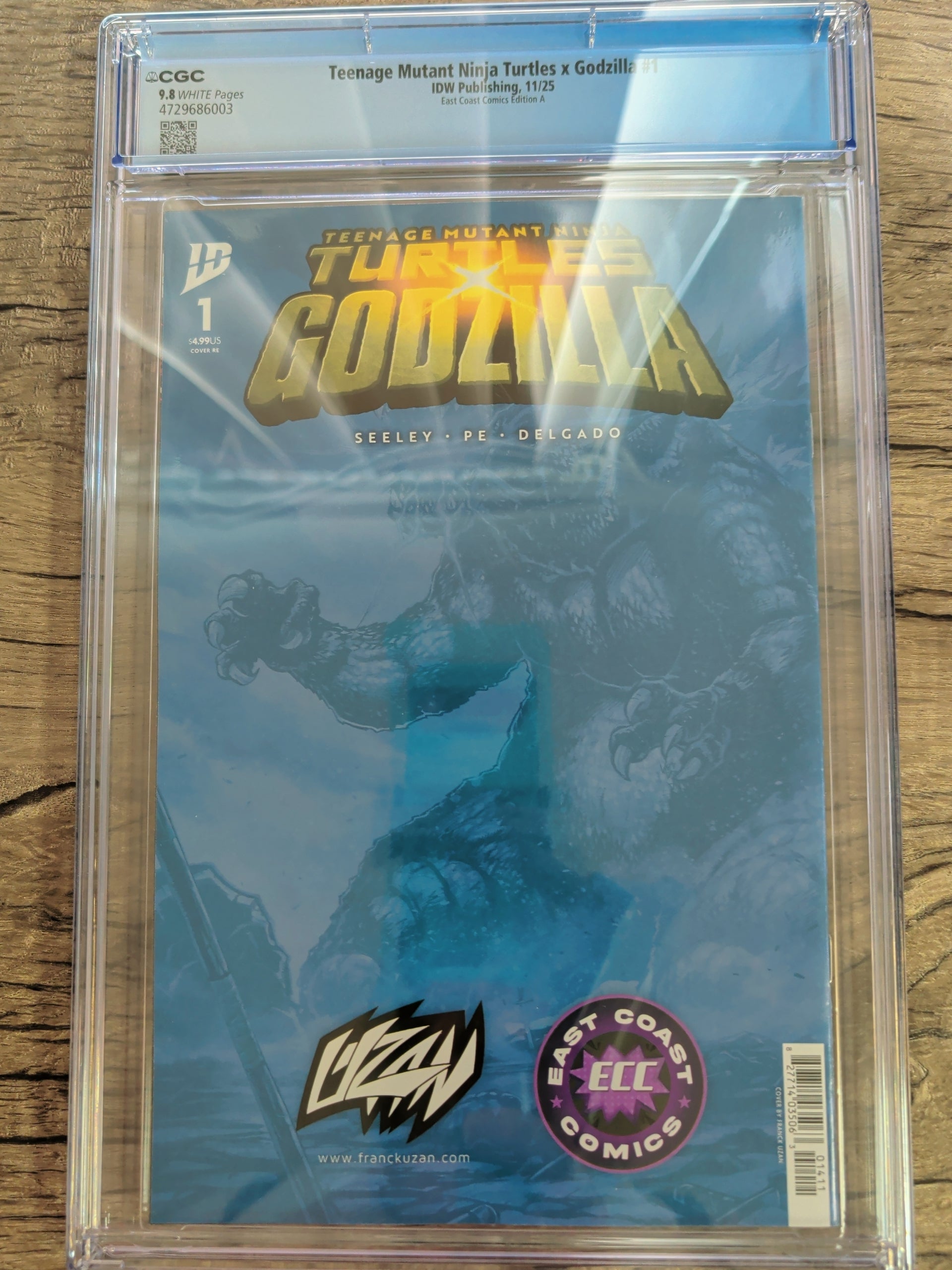 TMNT x Godzilla #1 ECC Franck Uzan Wrap-Around Connecting Cover Set (Left & Right) CGC 9.8 - IDW Publishing