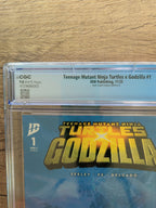 TMNT x Godzilla #1 ECC Franck Uzan Wrap-Around Connecting Cover Set (Left & Right) CGC 9.8 - IDW Publishing