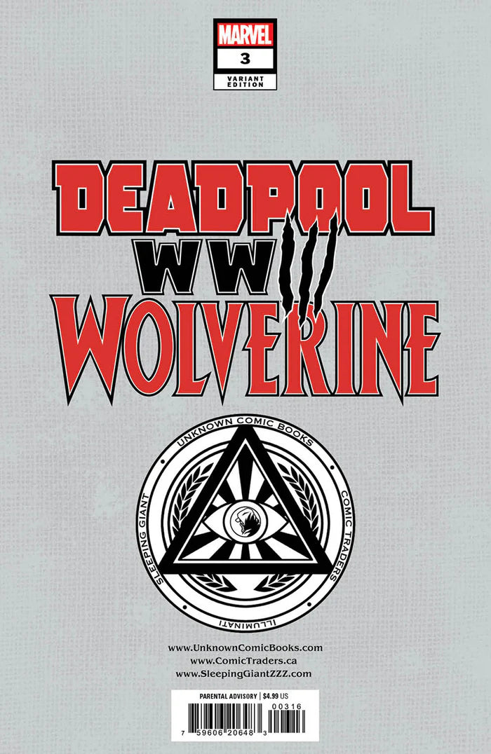 Deadpool & Wolverine WWIII #3 Tyler Kirkham Trade Variant - Unknown Comics Exclusive