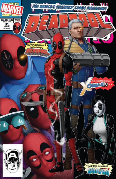 Deadpool #1 John Tyler Christopher New Mutants #98 Homage Trade Variant - Marvel Comics (2018)