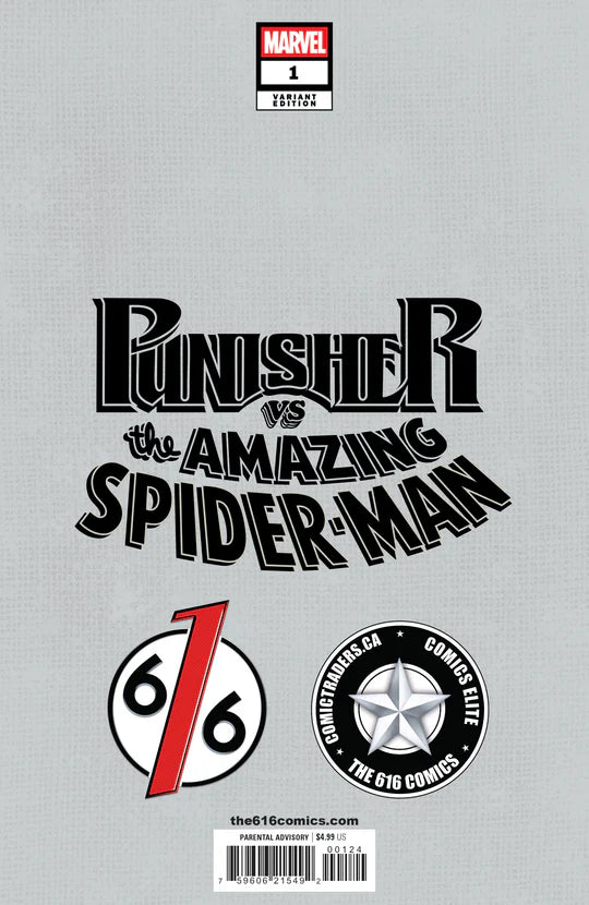 PUNISHER VS SPIDER-MAN #1 FABRIZIO DE TOMMASO 616 COMICS Virgin Variant B LTD 1000