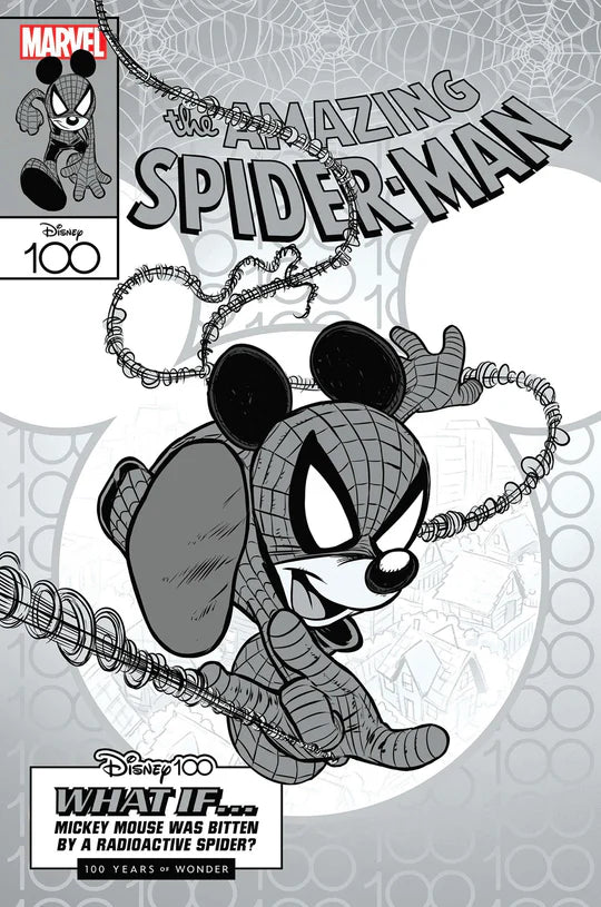AMAZING SPIDER-MAN #35 SCIARRONE DISNEY100 B&W 1:100 Ratio Variant