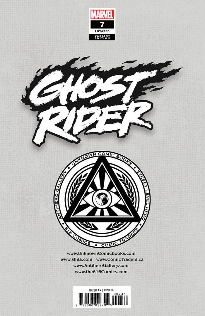 Ghost Rider #7 Unknown Comics Alan Quah Exclusive Trade Variant - Marvel Comics