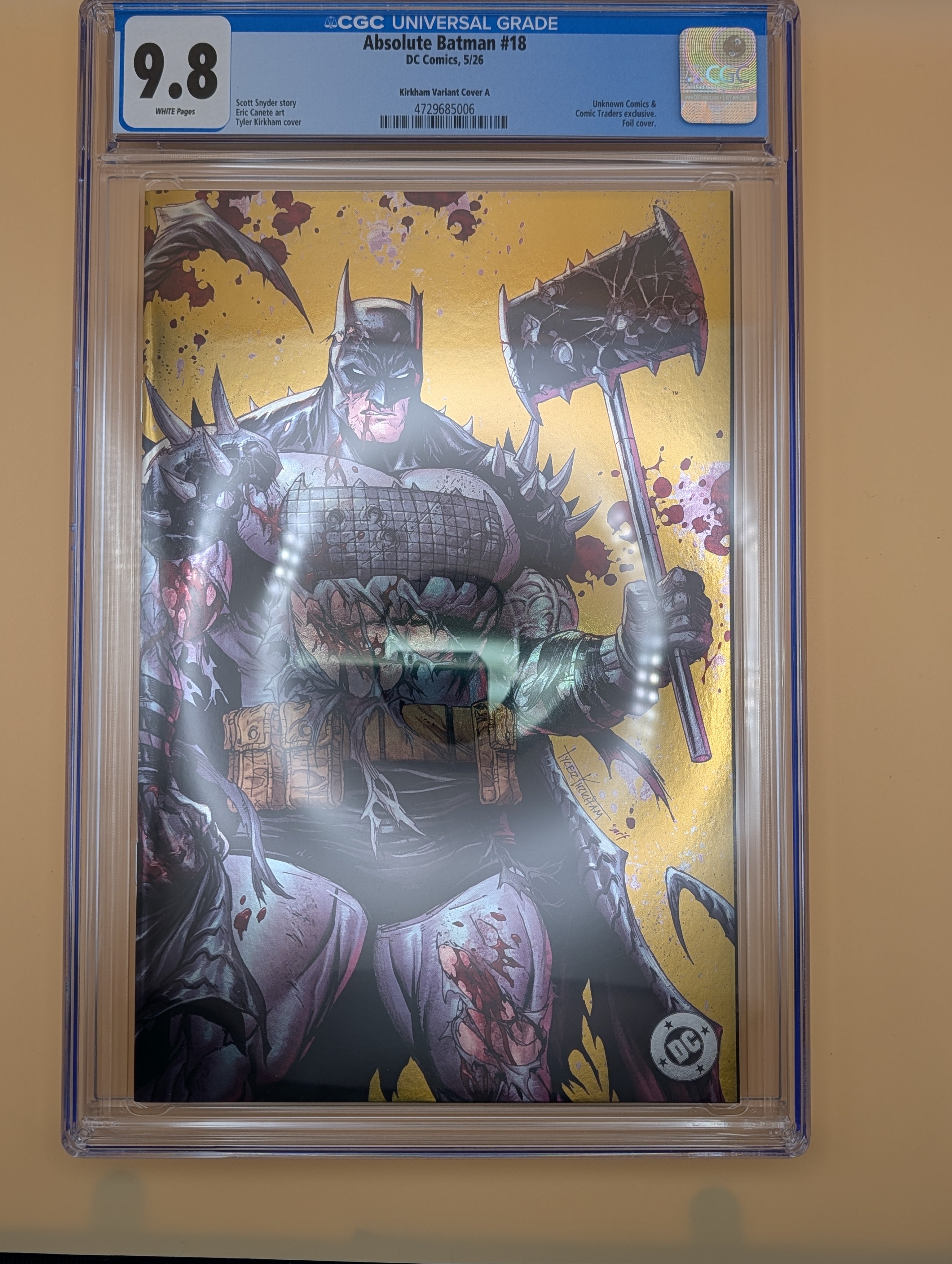 Absolute Batman #18 Tyler Kirkham Gold Foil CGC Graded 9.8