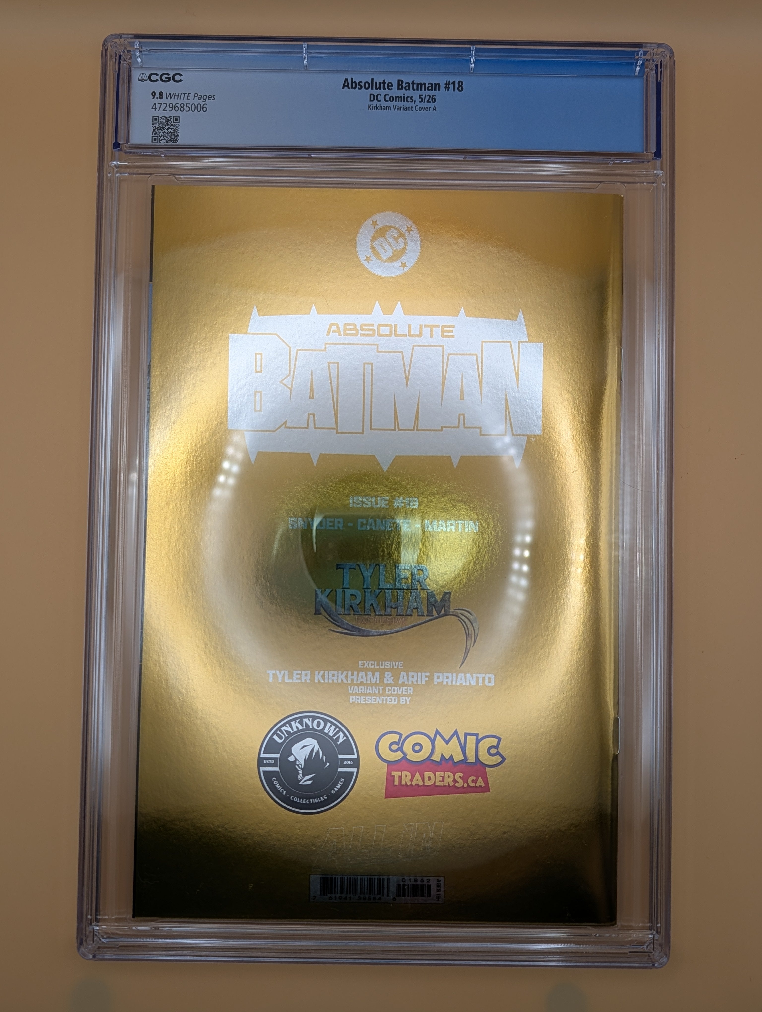 Absolute Batman #18 Tyler Kirkham Gold Foil CGC Graded 9.8