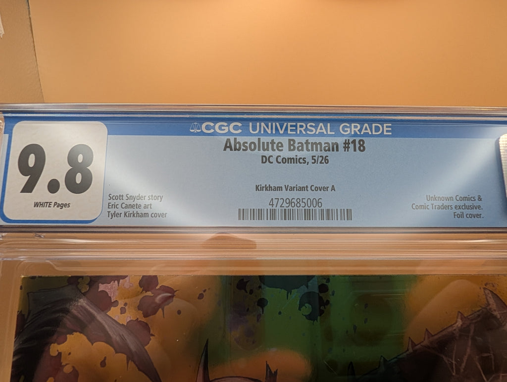Absolute Batman #18 Tyler Kirkham Gold Foil CGC Graded 9.8
