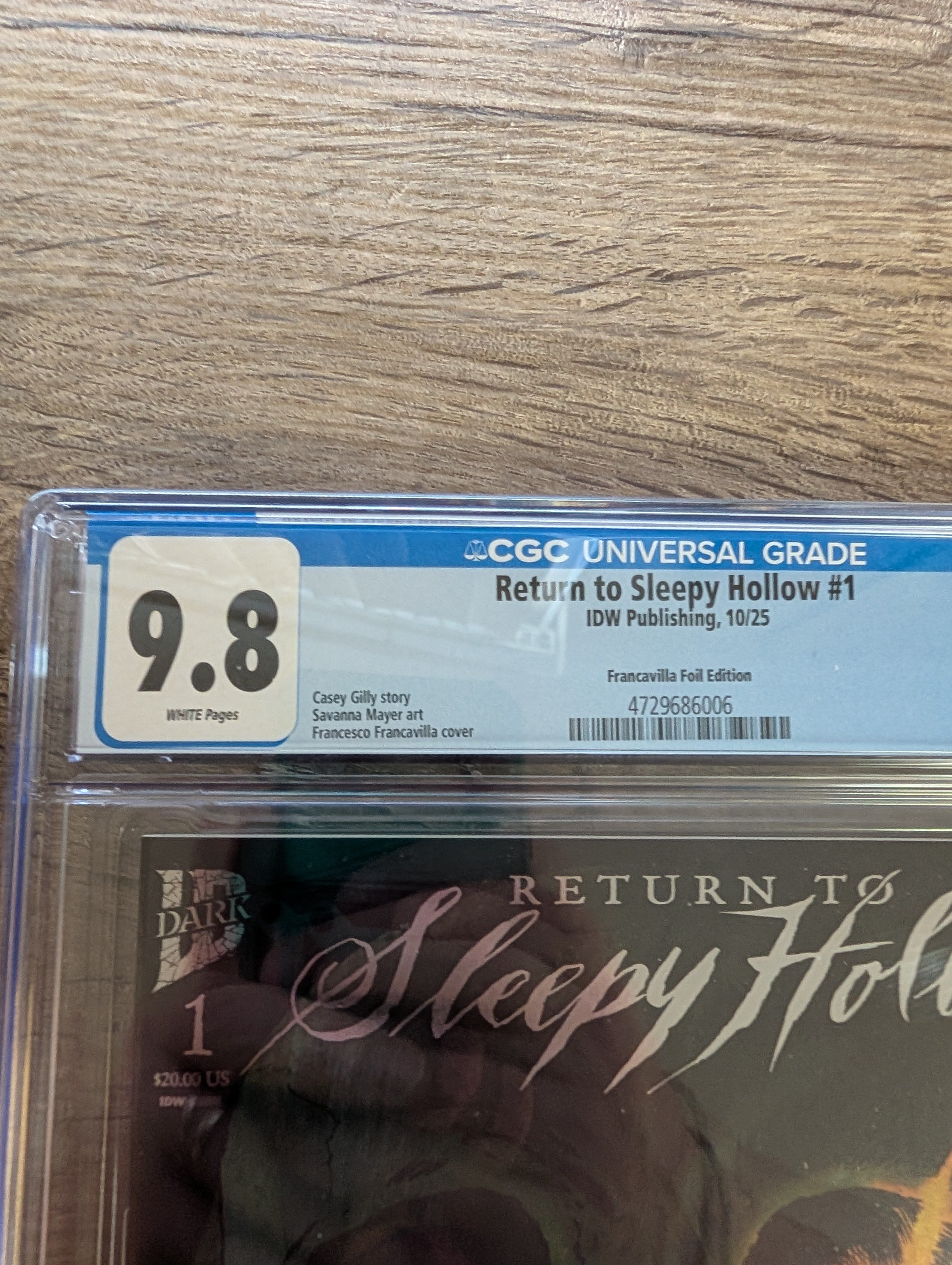 Return To Sleepy Hollow #1 IDW Publishing CGC Graded 9.8