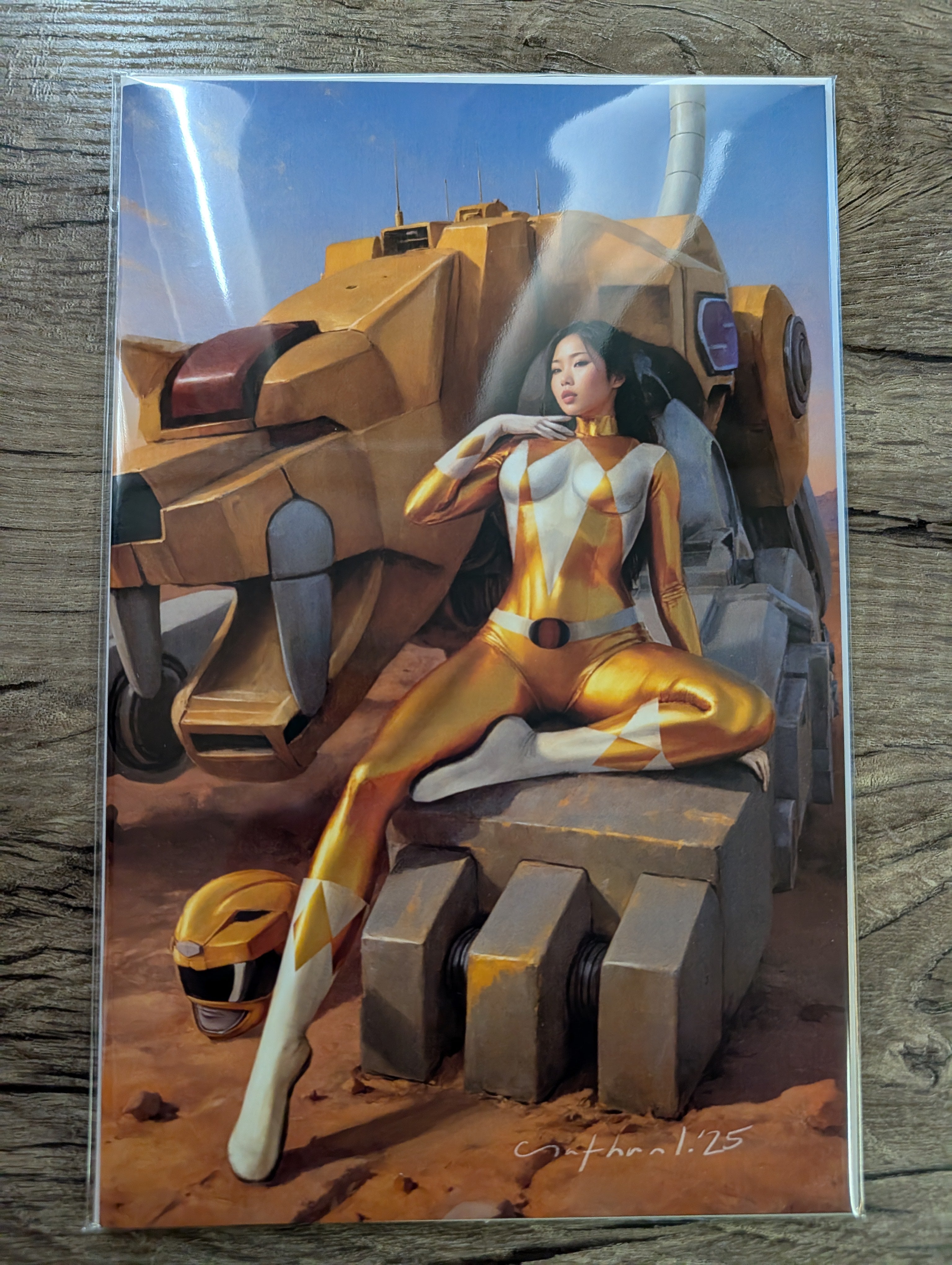 "Morphin' After Dark" NSFW Artbook - Nathan Lorenzana - Yellow Ranger / Sabretooth Tiger Zord - #22/50 (COA)