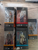 Star Wars The Black Series 5-Figure Lot - Q9-0, Moff Gideon, The Armorer, Dagan Gera, Nue Assassin (New in Box)