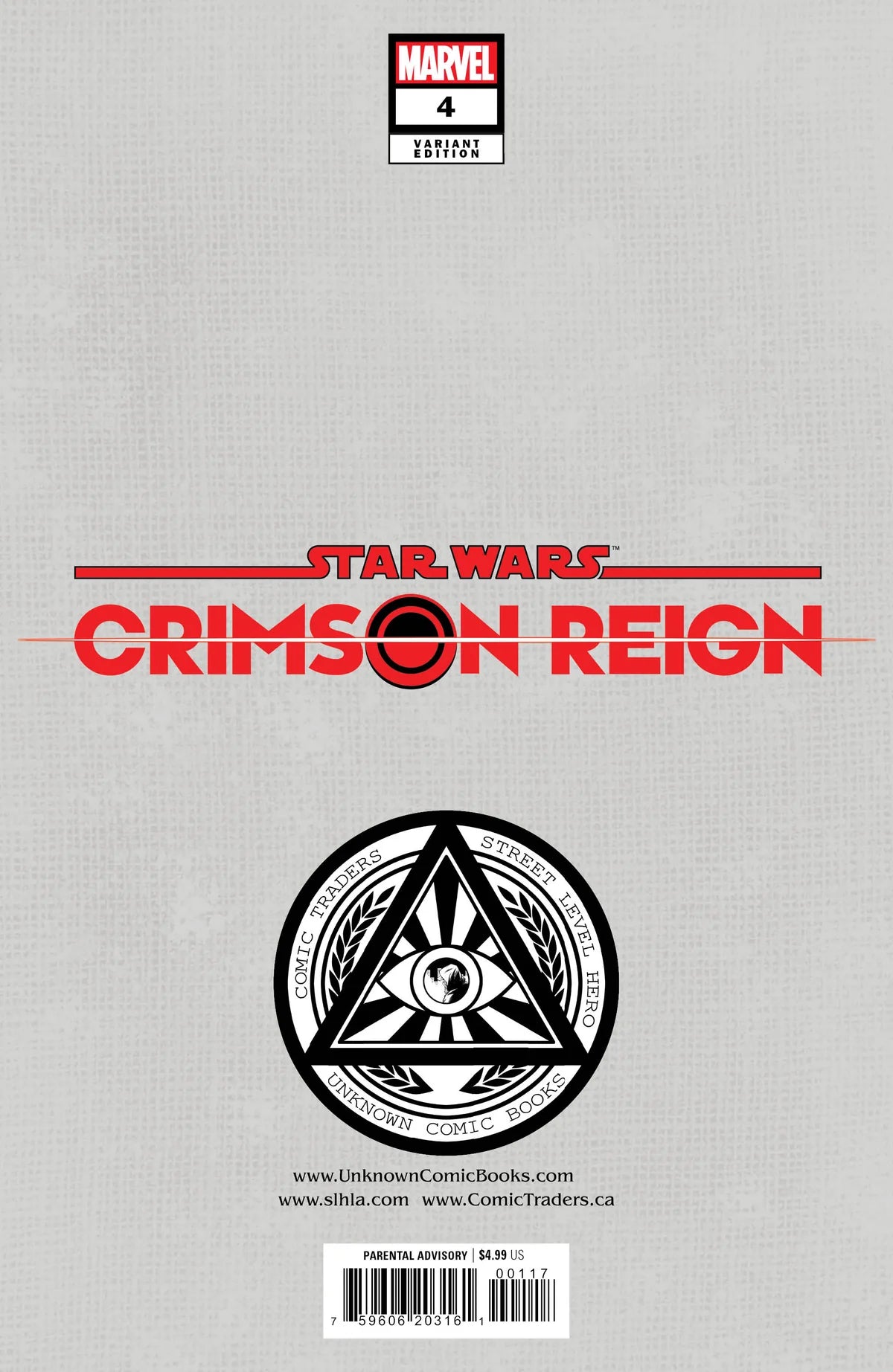 Star Wars: Crimson Reign #4 Unknown Comics Tyler Kirkham Exclusive Trade Variant - Marvel Comics