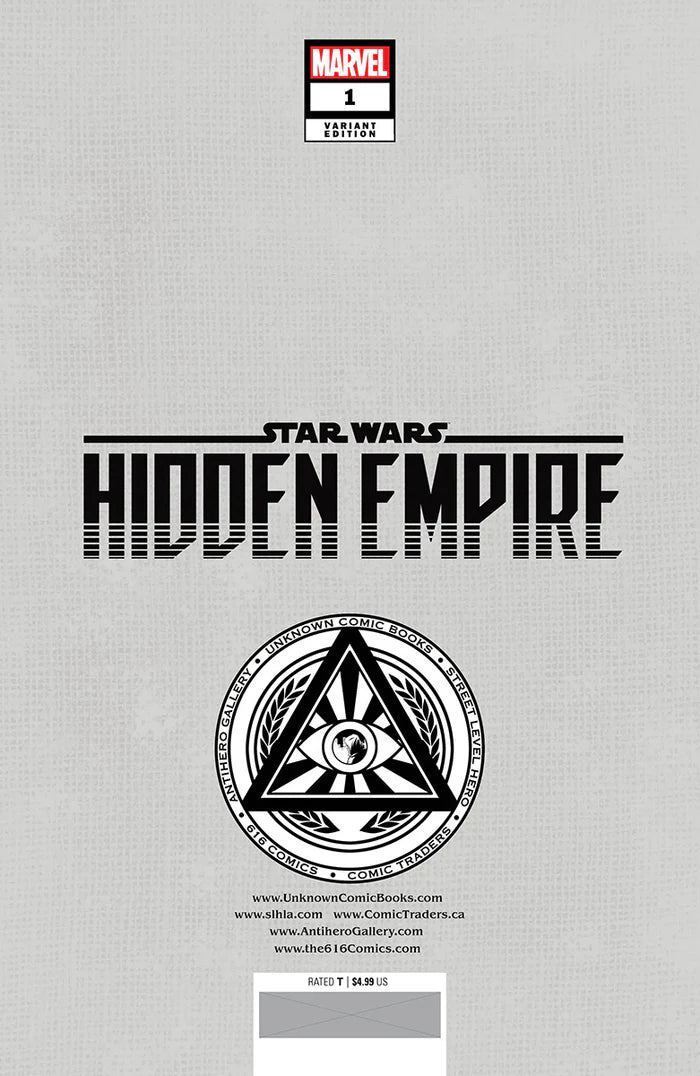 Star Wars: Hidden Empire #1 Unknown Comics Patch Zircher Exclusive Trade Variant - Marvel Comics