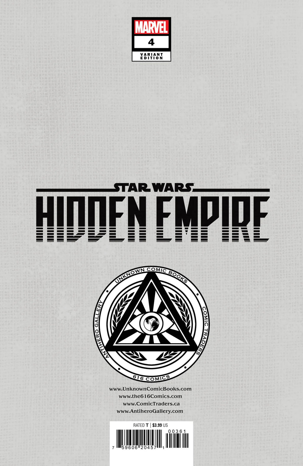 Star Wars Hidden Empire #4 Patch Zircher Exclusive Virgin Variant - Unknown Comics