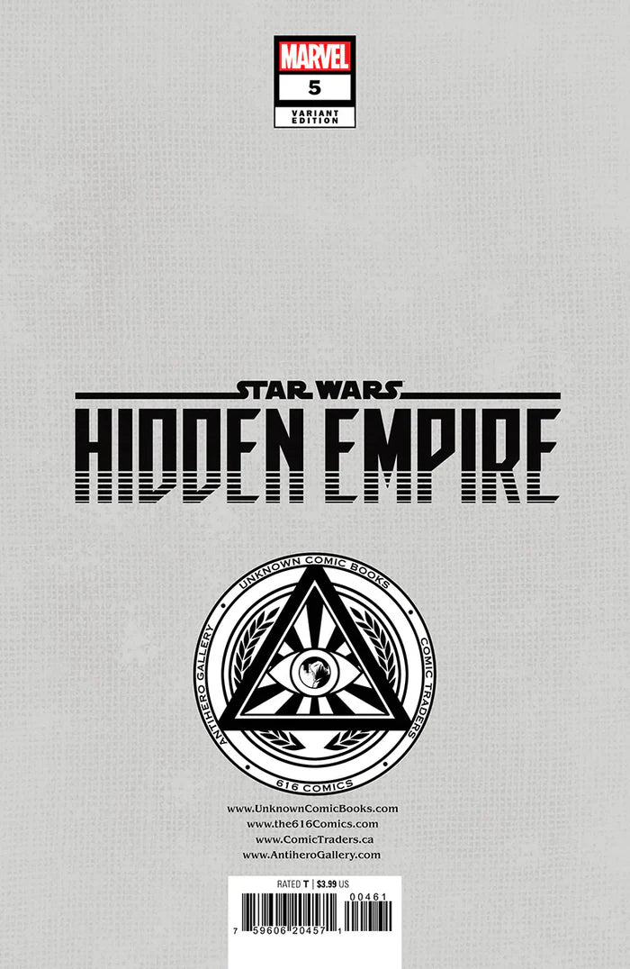 Star Wars Hidden Empire #5 Patch Zircher Trade Variant - Unknown Comics Exclusive