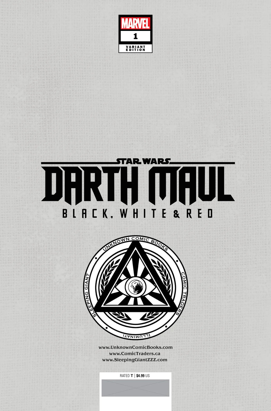 Star Wars Darth Maul Black, White & Red #1 Felipe Massafera Trade Variant - Unknown Comics Exclusive