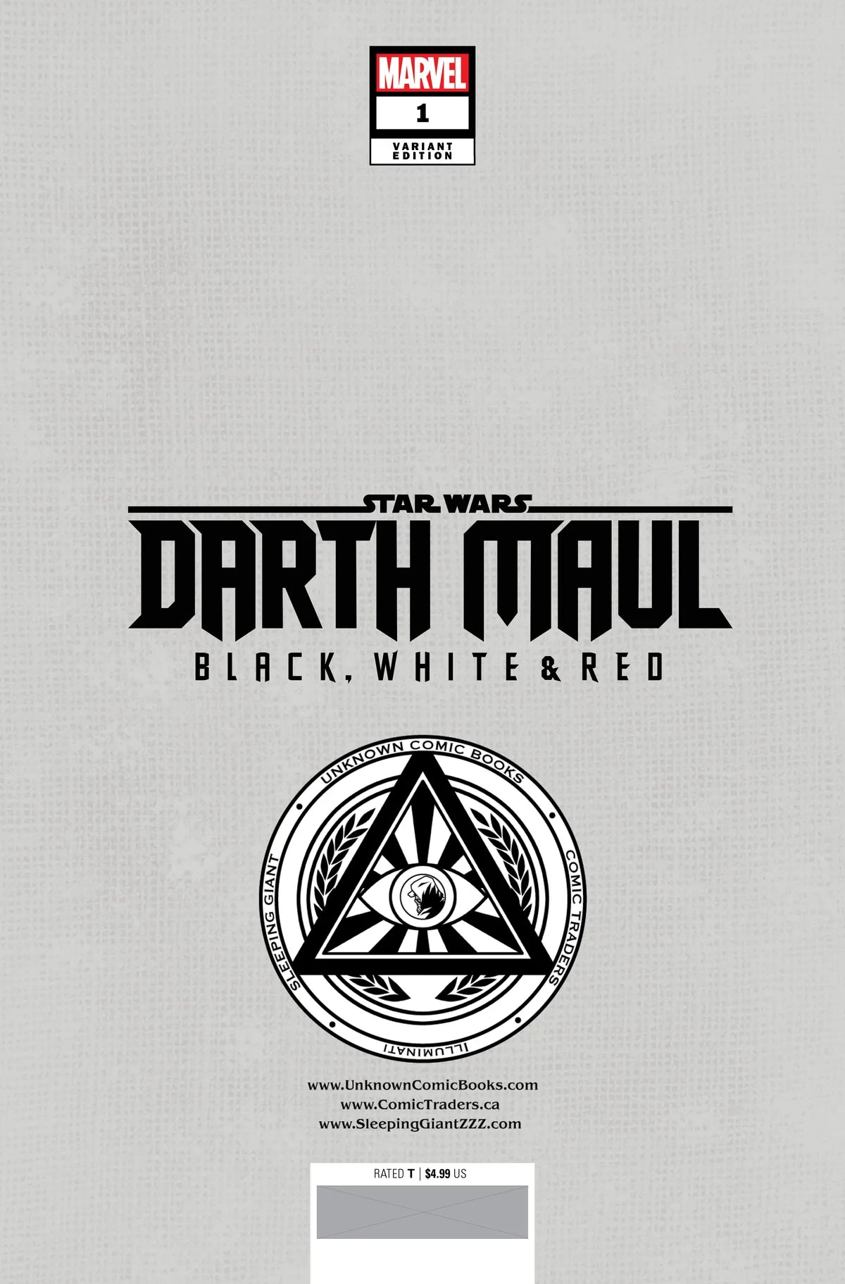 Star Wars: Darth Maul - Black, White & Red #1 Unknown Comics Felipe Massafera Exclusive Trade Dress Variant