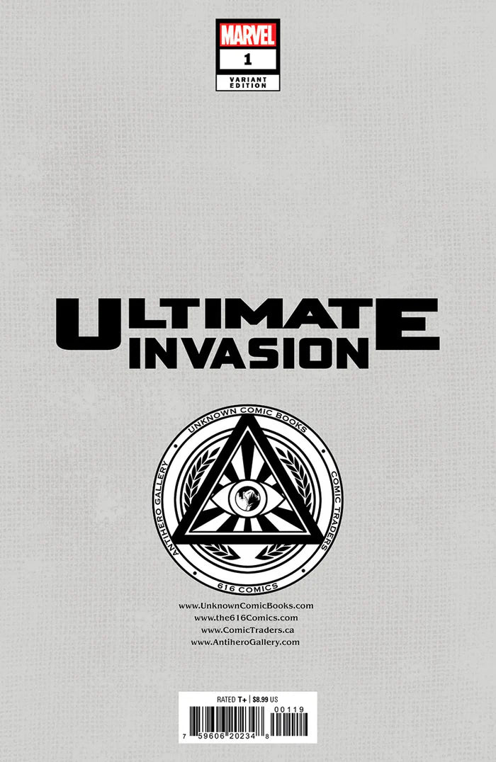 Ultimate Invasion #1 Unknown Comics Davide Paratore Exclusive Virgin Variant - Marvel Comics