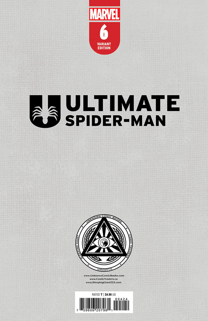 Ultimate Spider-Man #6 Unknown Comics Stephen Segovia Exclusive Virgin Variant - Marvel Comics