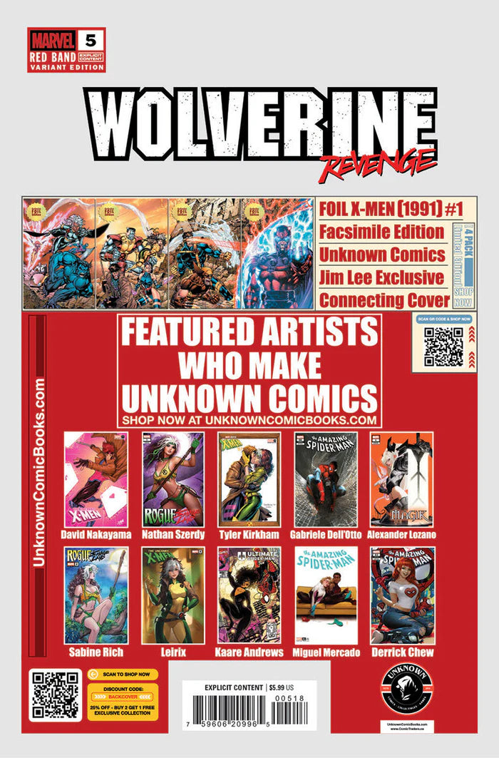 Wolverine: Revenge Red Band #5 Unknown Comics Tyler Kirkham Exclusive Battle Damaged Trade Variant [Polybagged]