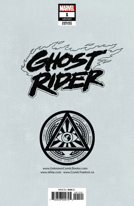 Ghost Rider #1 Marco Mastrazzo Unknown Comics / 616 Comics Exclusive Trade Dress Variant - Marvel Comics