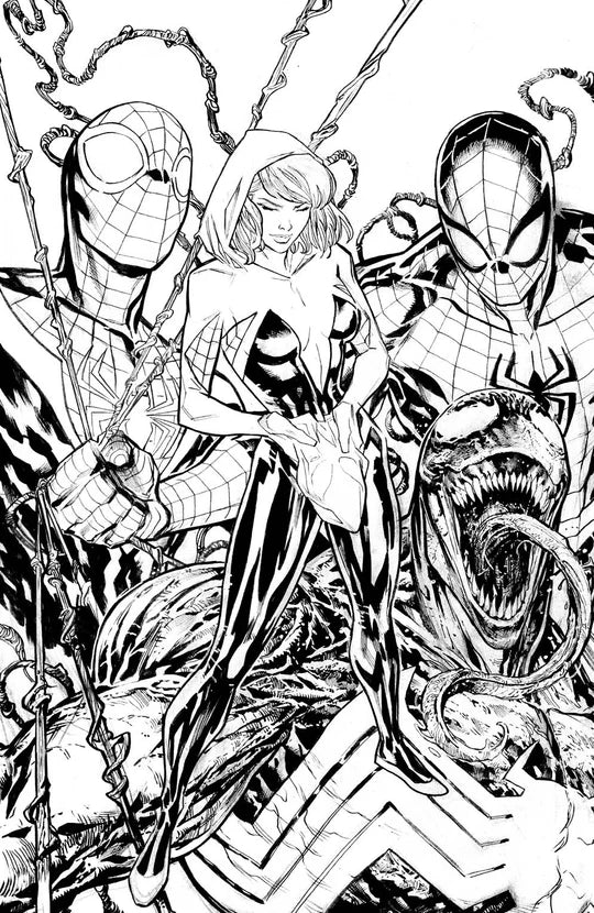 EDGE OF SPIDER-VERSE 5 KEN LASHLEY NYCC 2022 UF4 B&W Virgin Variant 8/10/26