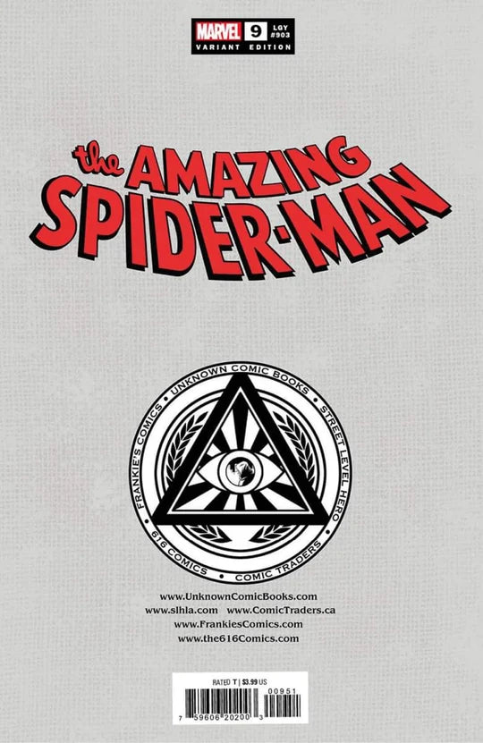 AMAZING SPIDER-MAN 9 R1C0 Unknown 616 Comics Virgin Variant 8/10/26