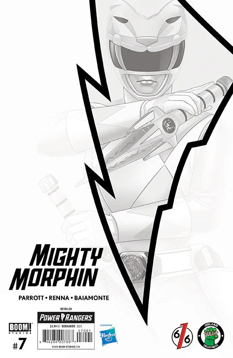 Mighty Morphin #7 Bon Bernardo Yellow Ranger Negative Space Variant - Limited to 500