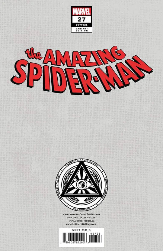 AMAZING SPIDER-MAN #27 NATHAN SZERDY 616 Virgin Variant - Marvel Comics