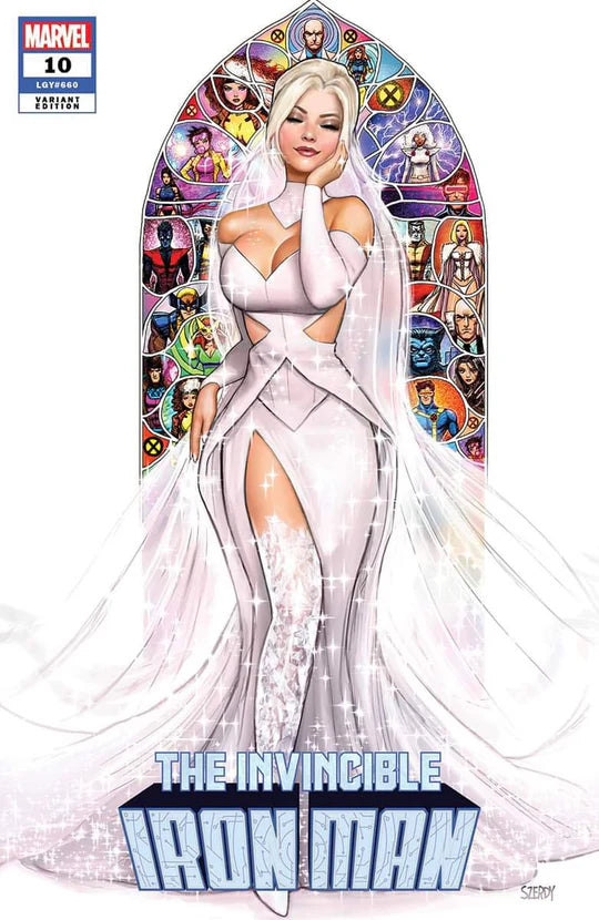 Invincible Iron Man #10 Szerdy Emma Frost Wedding Trade Dress Variant - Marvel Comics